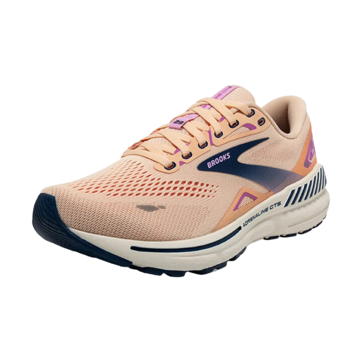 Brooks Running 05. WOMENS FOOTWEAR - WOMENS SHOES - WOMENS SHOES RUNNING Women's Adrenaline GTS 23 APRICOT|ESTATE BLUE|ORCHID