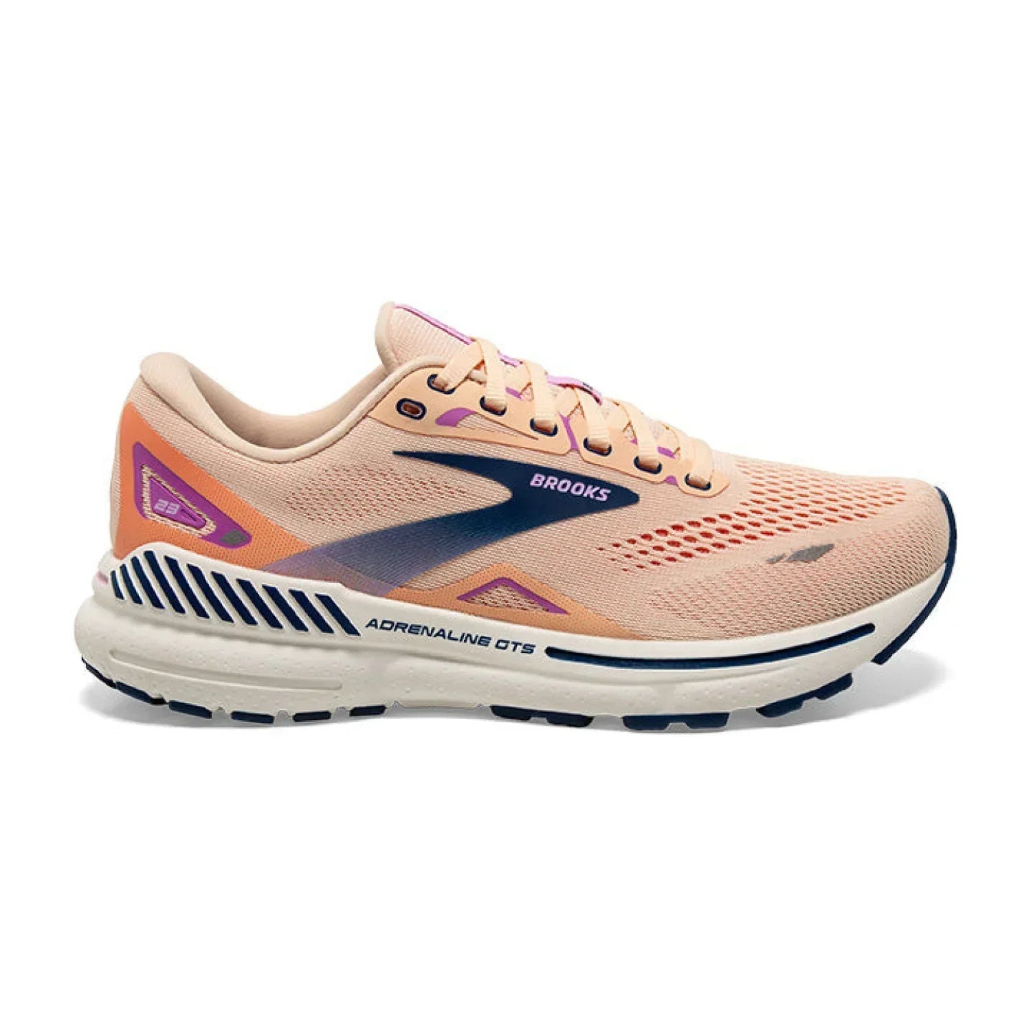 Brooks Running 05. WOMENS FOOTWEAR - WOMENS SHOES - WOMENS SHOES RUNNING Women's Adrenaline GTS 23 APRICOT|ESTATE BLUE|ORCHID