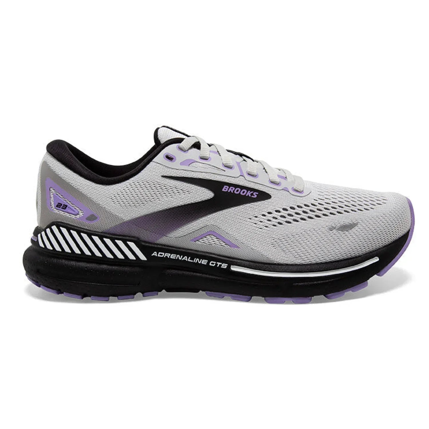 Brooks Running 05. WOMENS FOOTWEAR - WOMENS SHOES - WOMENS SHOES RUNNING Women's Adrenaline GTS 23 GREY|BLACK|PURPLE