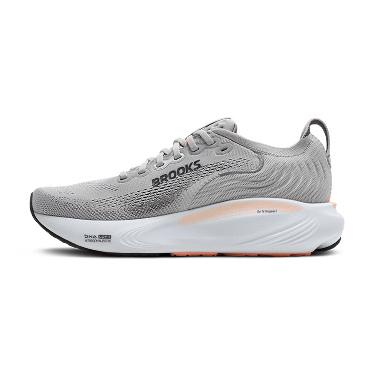 Brooks Running 05. WOMENS FOOTWEAR - WOMENS SHOES - WOMENS SHOES RUNNING Women's Adrenaline GTS 25 GREY|BLACKENED PEARL|CORAL