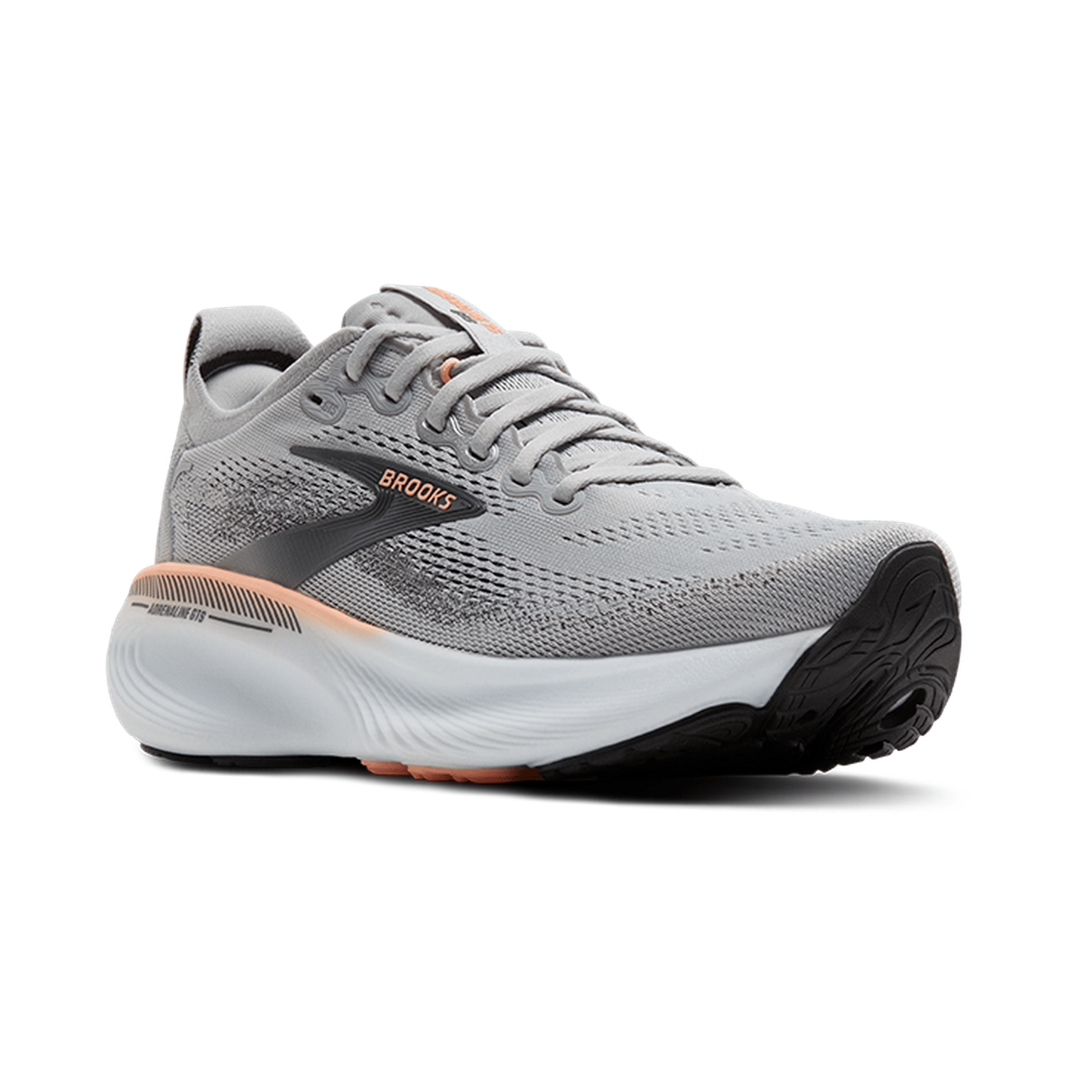 Brooks Running 05. WOMENS FOOTWEAR - WOMENS SHOES - WOMENS SHOES RUNNING Women's Adrenaline GTS 25 GREY|BLACKENED PEARL|CORAL