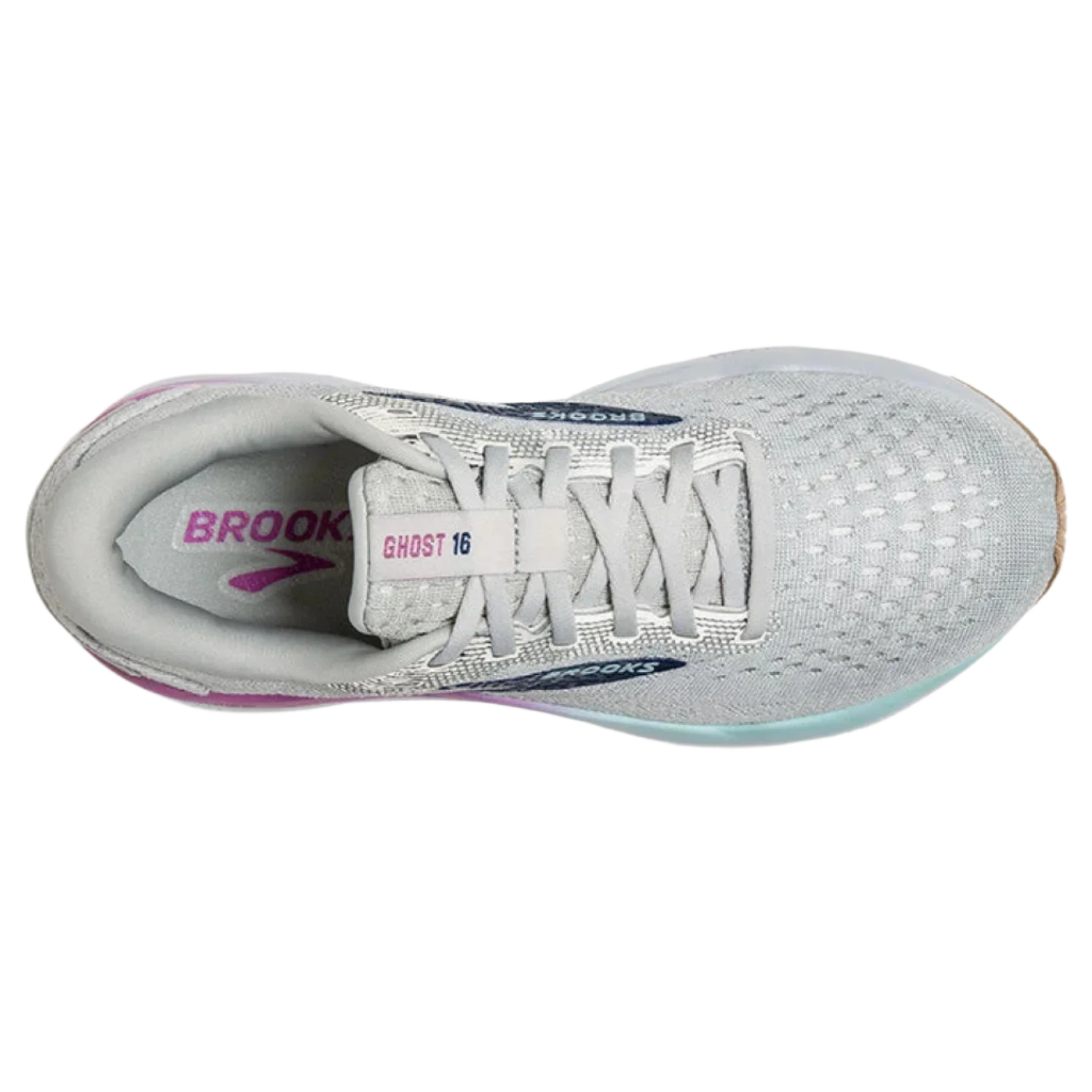 Brooks Running 05. WOMENS FOOTWEAR - WOMENS SHOES - WOMENS SHOES RUNNING Women's Ghost 16 WHITE|GREY|ESTATE BLUE