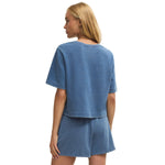 Z Supply 02. WOMENS APPAREL - WOMENS SS SHIRTS - WOMENS SS CASUAL Women's Curran Knit Denim Sweatshirt CYI CALYPSO BLUE INDIGO