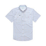 Poncho Outdoors 01. MENS APPAREL - MENS SS SHIRTS - MENS SS BUTTON UP Men's Original Short Sleeve THE CHANNEL CAT|BLUE AND GREY PLAID | REGULAR: