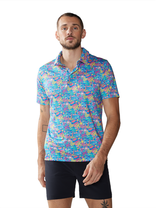 Chubbies 01. MENS APPAREL - MENS SS SHIRTS - MENS SS POLO Men's Performance Polo 2.0 THE TROPICAL BUNCH