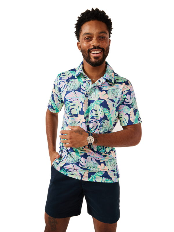 Chubbies 01. MENS APPAREL - MENS SS SHIRTS - MENS SS POLO Men's Performance Polo 2.0 THE NIGHT FAUNA