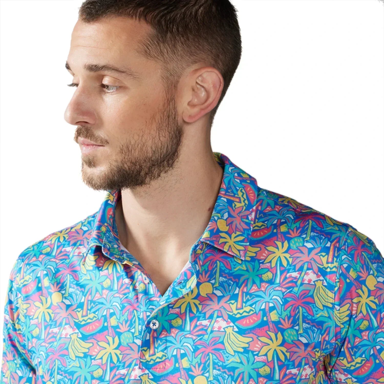 Chubbies 01. MENS APPAREL - MENS SS SHIRTS - MENS SS POLO Men's Performance Polo 2.0 THE TROPICAL BUNCH