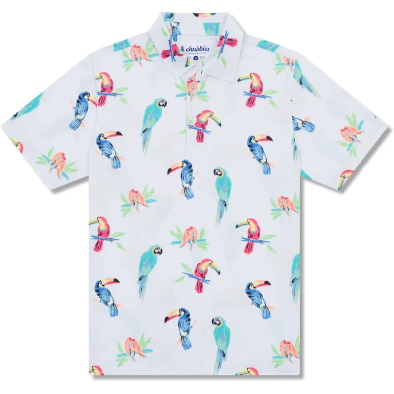 Chubbies 01. MENS APPAREL - MENS SS SHIRTS - MENS SS POLO Men's Performance Polo 2.0 THE DUDE WHERE'S MACAW