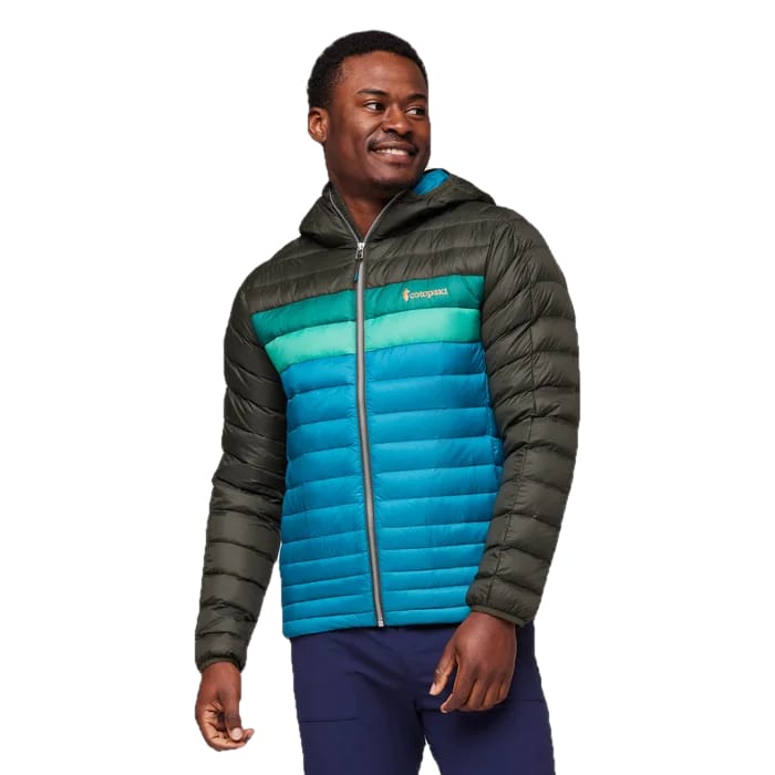 Cotopaxi 01. MENS APPAREL - MENS JACKETS - MENS JACKETS INSULATED Men's Fuego Down Hooded Jacket WOODS|GULF