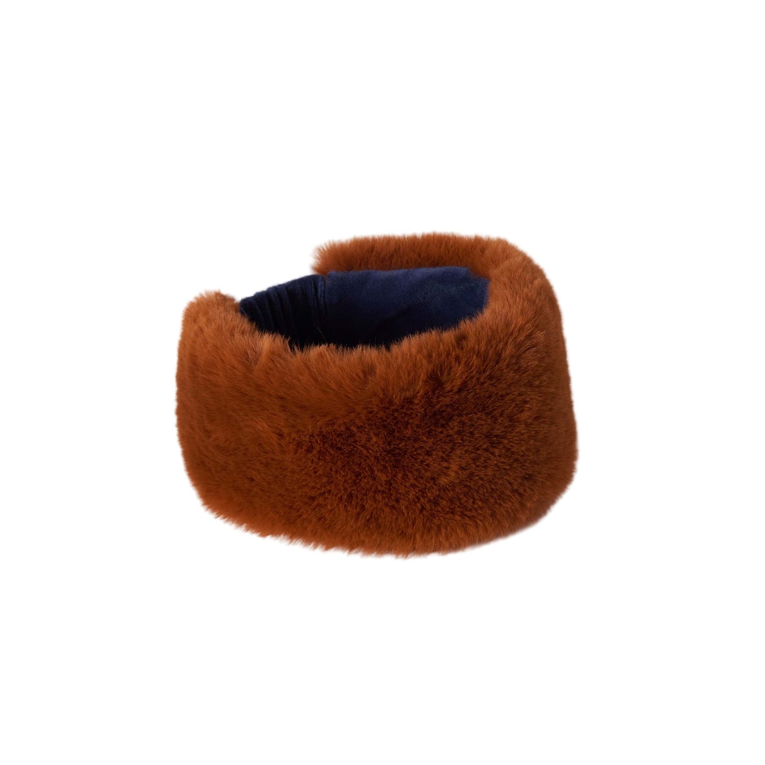 MER-SEA 11. HATS - HATS WINTER - HATS WINTER Women's Cozy Cabin Faux Fur Headband GINGER|NAVY OS