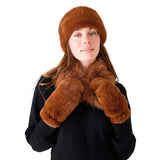 MER-SEA 10. GIFTS|ACCESSORIES - WOMENS ACCESSORIES - WOMENS GLOVES CASUAL Women's Cozy Cabin Faux Fur Mittens GINGER|NAVY OS