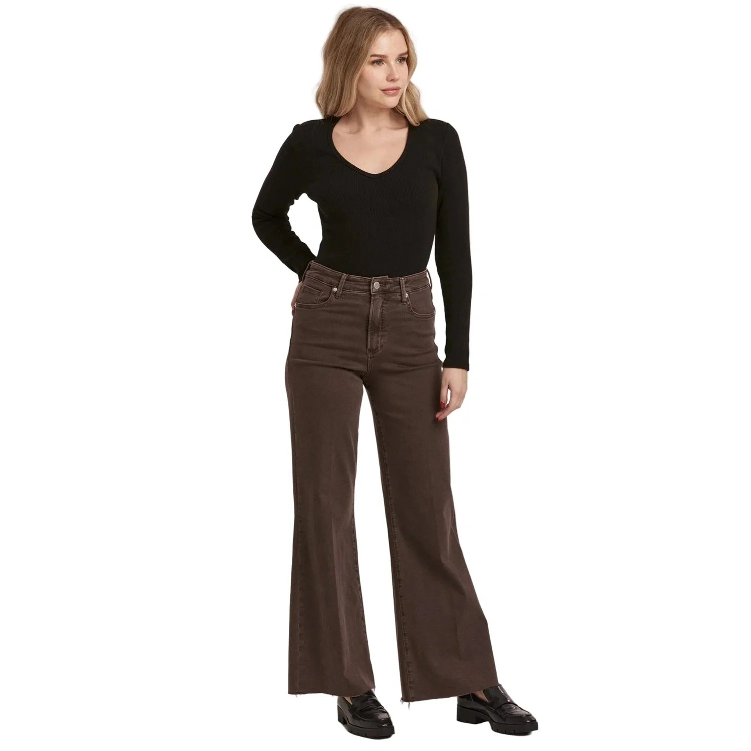 Dear John Denim 02. WOMENS APPAREL - WOMENS PANTS - WOMENS PANTS CASUAL Women's Fiona Super High Rise Wide Leg Jeans MOCHA BROWN