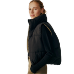 Deluc 02. WOMENS APPAREL - WOMENS VEST - WOMENS VEST INSULATED Women's Kanvas Reversible Puffer Gilet BLACK | ARMY GREEN