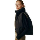 Deluc 02. WOMENS APPAREL - WOMENS VEST - WOMENS VEST INSULATED Women's Kanvas Reversible Puffer Gilet BLACK | ARMY GREEN