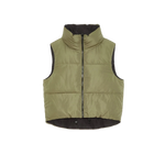 Deluc 02. WOMENS APPAREL - WOMENS VEST - WOMENS VEST INSULATED Women's Kanvas Reversible Puffer Gilet BLACK | ARMY GREEN