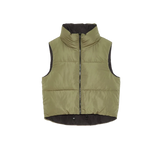 Deluc 02. WOMENS APPAREL - WOMENS VEST - WOMENS VEST INSULATED Women's Kanvas Reversible Puffer Gilet BLACK | ARMY GREEN