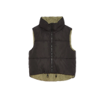 Deluc 02. WOMENS APPAREL - WOMENS VEST - WOMENS VEST INSULATED Women's Kanvas Reversible Puffer Gilet BLACK | ARMY GREEN