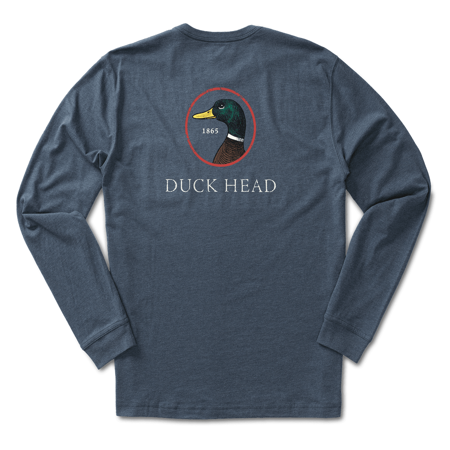 Duck Head 01. MENS APPAREL - MENS T-SHIRTS - MENS T-SHIRT SS Men's Duck Head Logo Long Sleeve T-Shirt 420 HEATHER NAVY