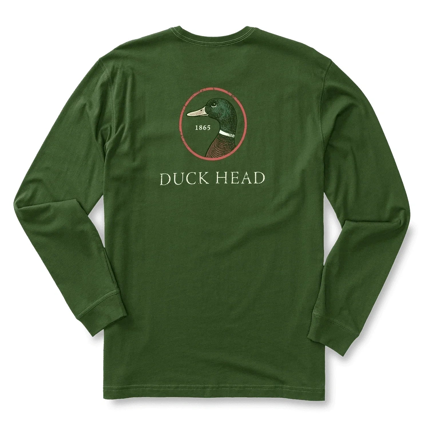Duck Head 01. MENS APPAREL - MENS T-SHIRTS - MENS T-SHIRT SS Men's Duck Head Logo Long Sleeve T-Shirt PINE GREEN