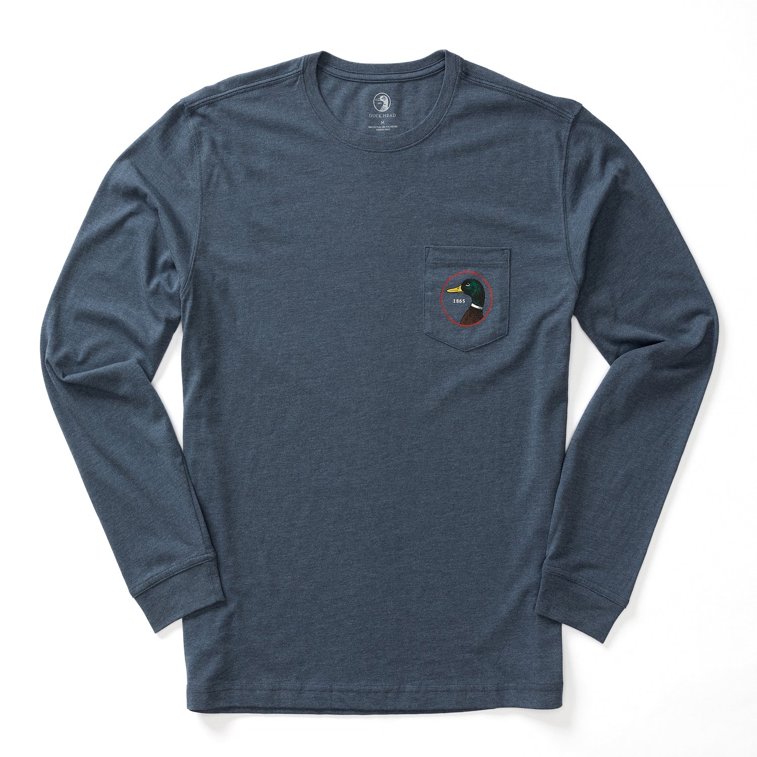 Duck Head 01. MENS APPAREL - MENS T-SHIRTS - MENS T-SHIRT SS Men's Duck Head Logo Long Sleeve T-Shirt 420 HEATHER NAVY