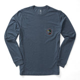Duck Head 01. MENS APPAREL - MENS T-SHIRTS - MENS T-SHIRT SS Men's Duck Head Logo Long Sleeve T-Shirt 420 HEATHER NAVY