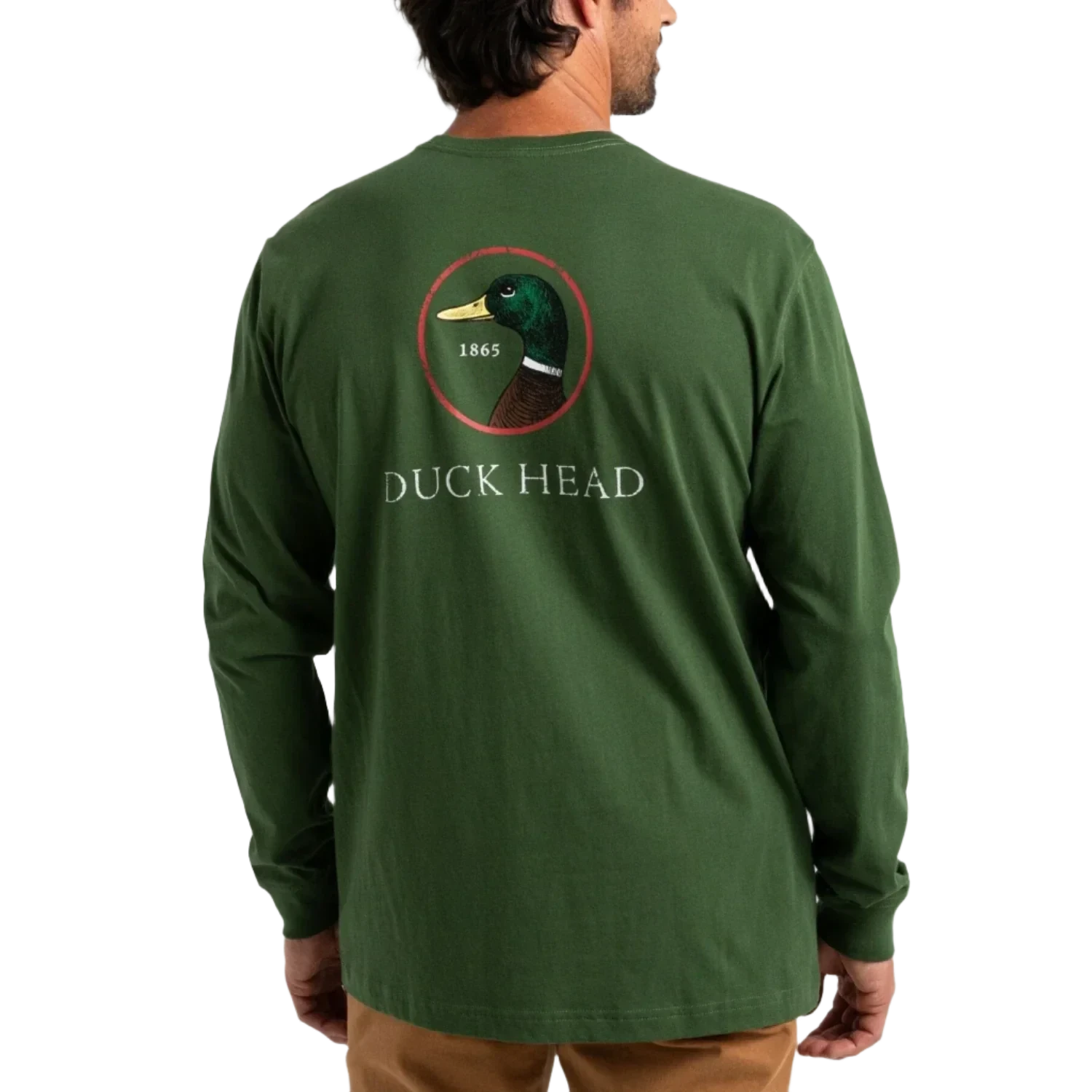 Duck Head 01. MENS APPAREL - MENS T-SHIRTS - MENS T-SHIRT LS Men's Duck Head Logo Long Sleeve T-Shirt PINE GREEN