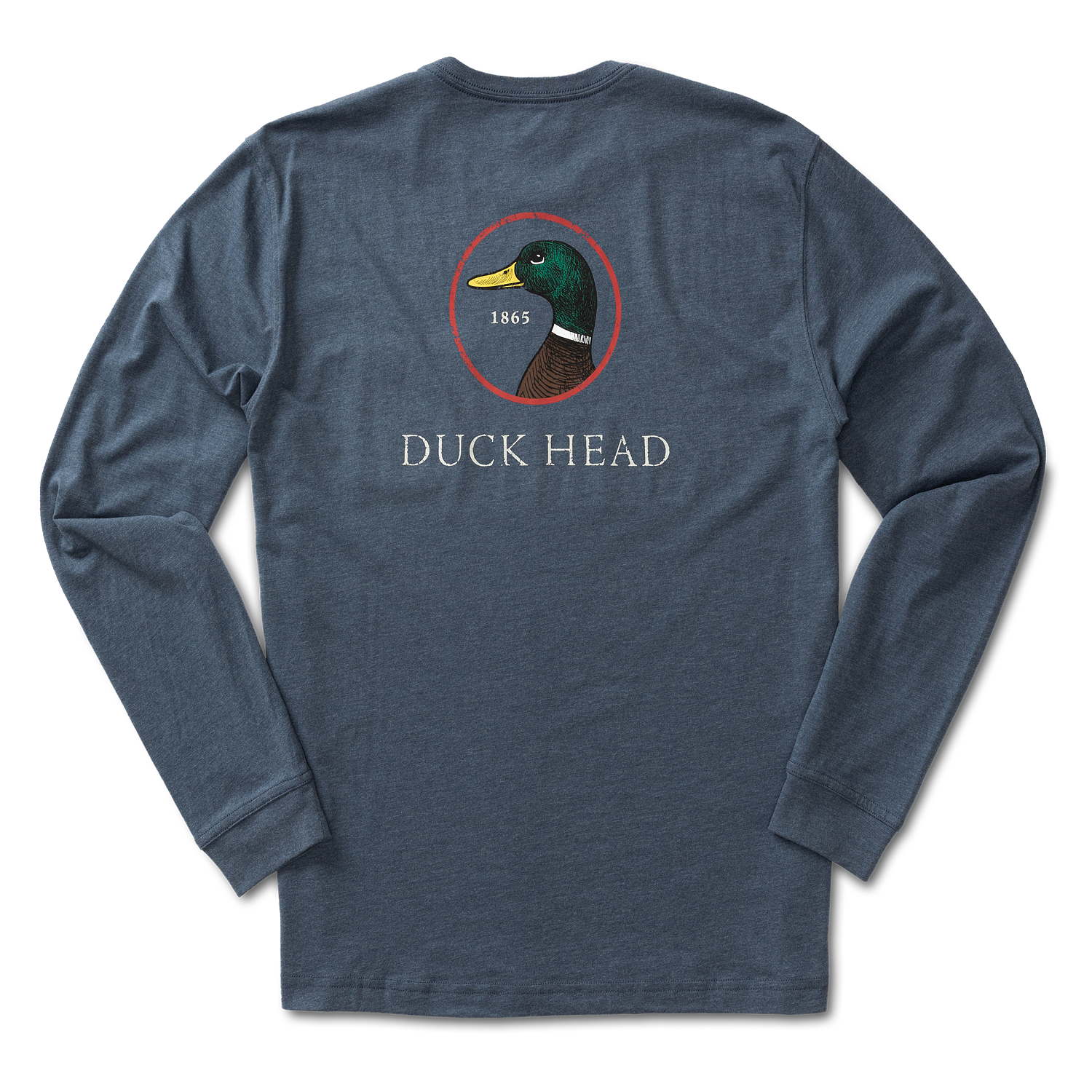 Duck Head 01. MENS APPAREL - MENS T-SHIRTS - MENS T-SHIRT LS Men's Duck Head Logo Long Sleeve T-Shirt 420 HEATHER NAVY