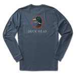 Duck Head 01. MENS APPAREL - MENS T-SHIRTS - MENS T-SHIRT LS Men's Duck Head Logo Long Sleeve T-Shirt 420 HEATHER NAVY