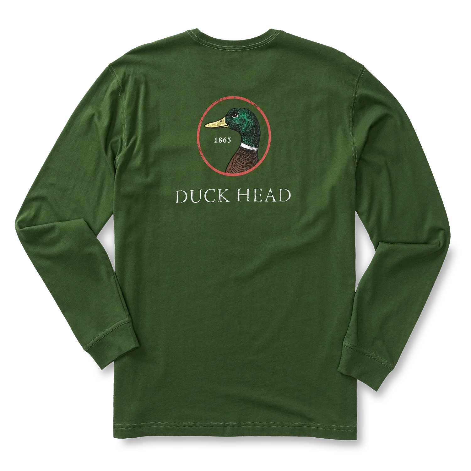 Duck Head 01. MENS APPAREL - MENS T-SHIRTS - MENS T-SHIRT LS Men's Duck Head Logo Long Sleeve T-Shirt PINE GREEN