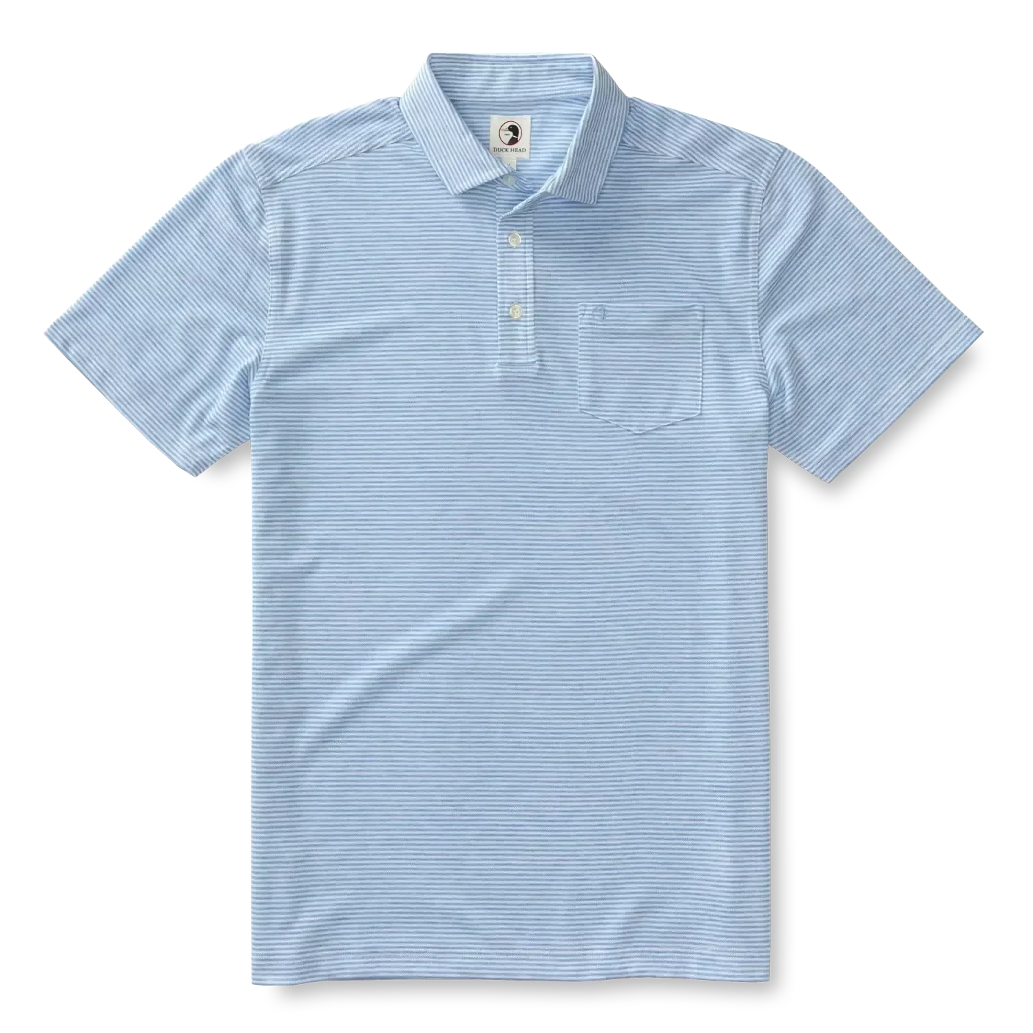 Duck Head 01. MENS APPAREL - MENS SS SHIRTS - MENS SS POLO Men's Summerford Stripe Performance Polo 443 IMPERIAL BLUE HEATHER