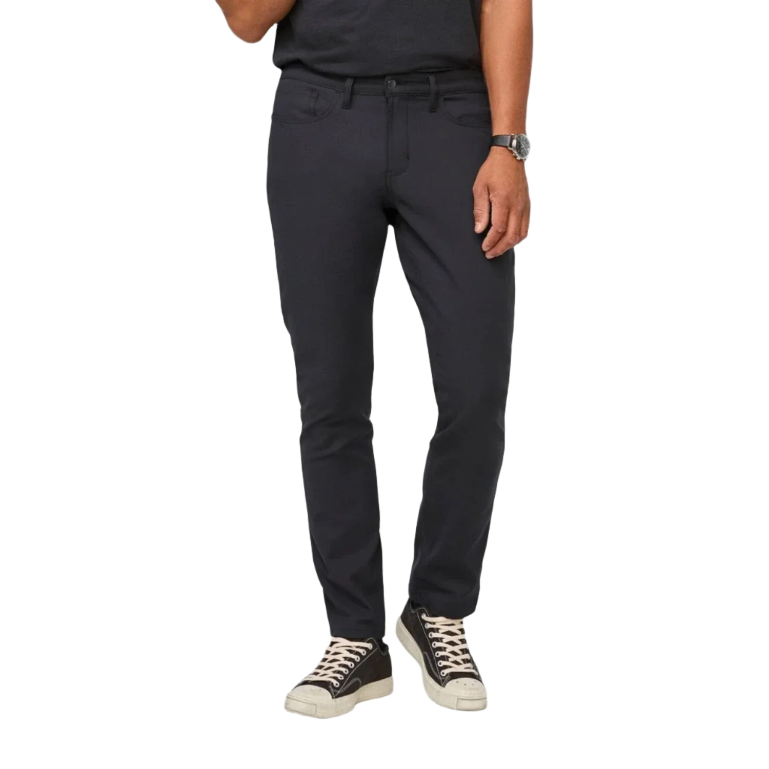 DUER 01. MENS APPAREL - MENS PANTS - MENS PANTS CASUAL Men's NuStretch Relaxed Taper 5 Pocket BLACK