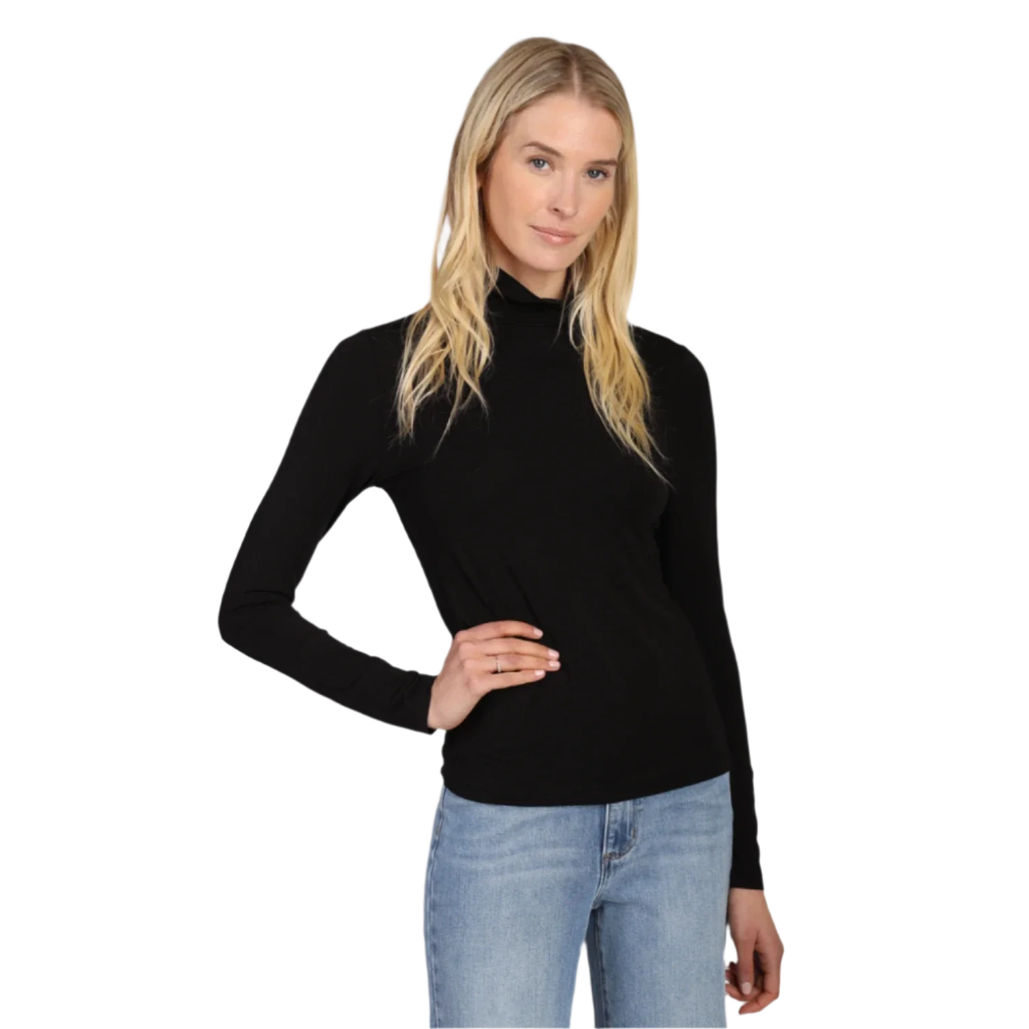 Dylan 02. WOMENS APPAREL - WOMENS LS SHIRTS - WOMENS LS CASUAL Women's Essential Turtleneck BLACK