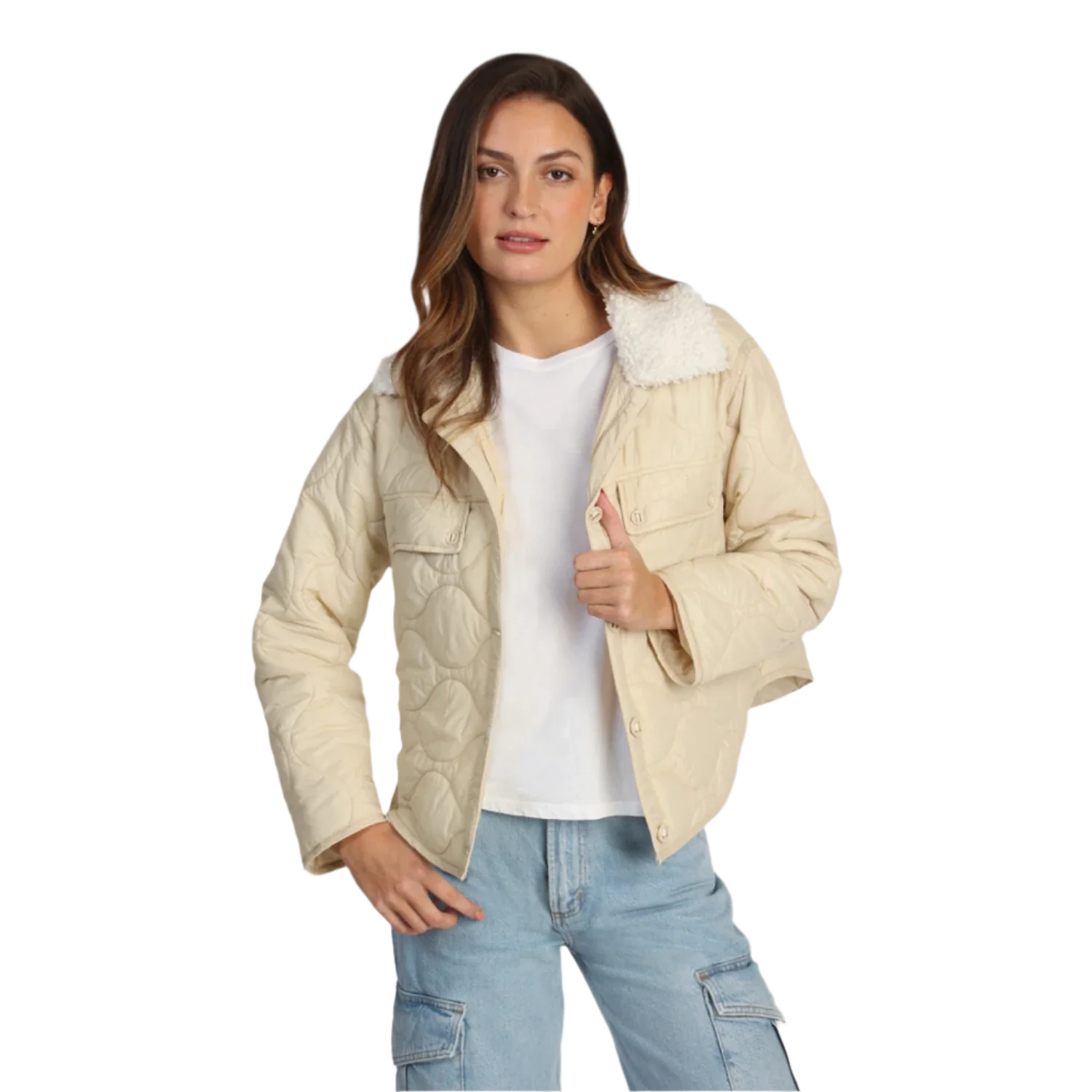 Dylan 02. WOMENS APPAREL - WOMENS JACKETS - WOMENS JACKETS CASUAL Women's Peyton Quilt Jacket OFF WHITE