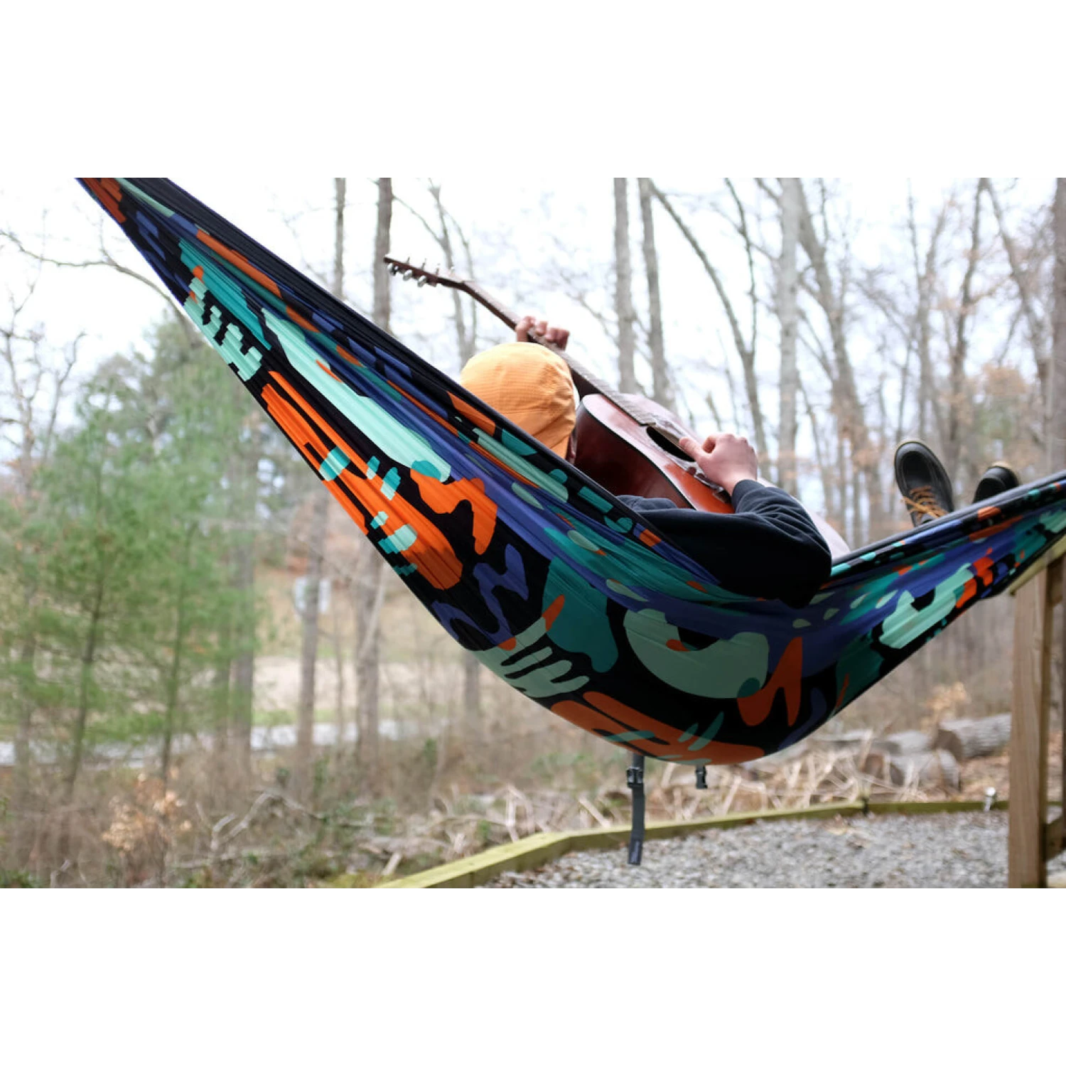 Eagles Nest Outfitters HARDGOODS - CAMP|HIKE|TRAVEL - HAMMOCKS DoubleNest Print Hammock LAGOON | CHARCOAL