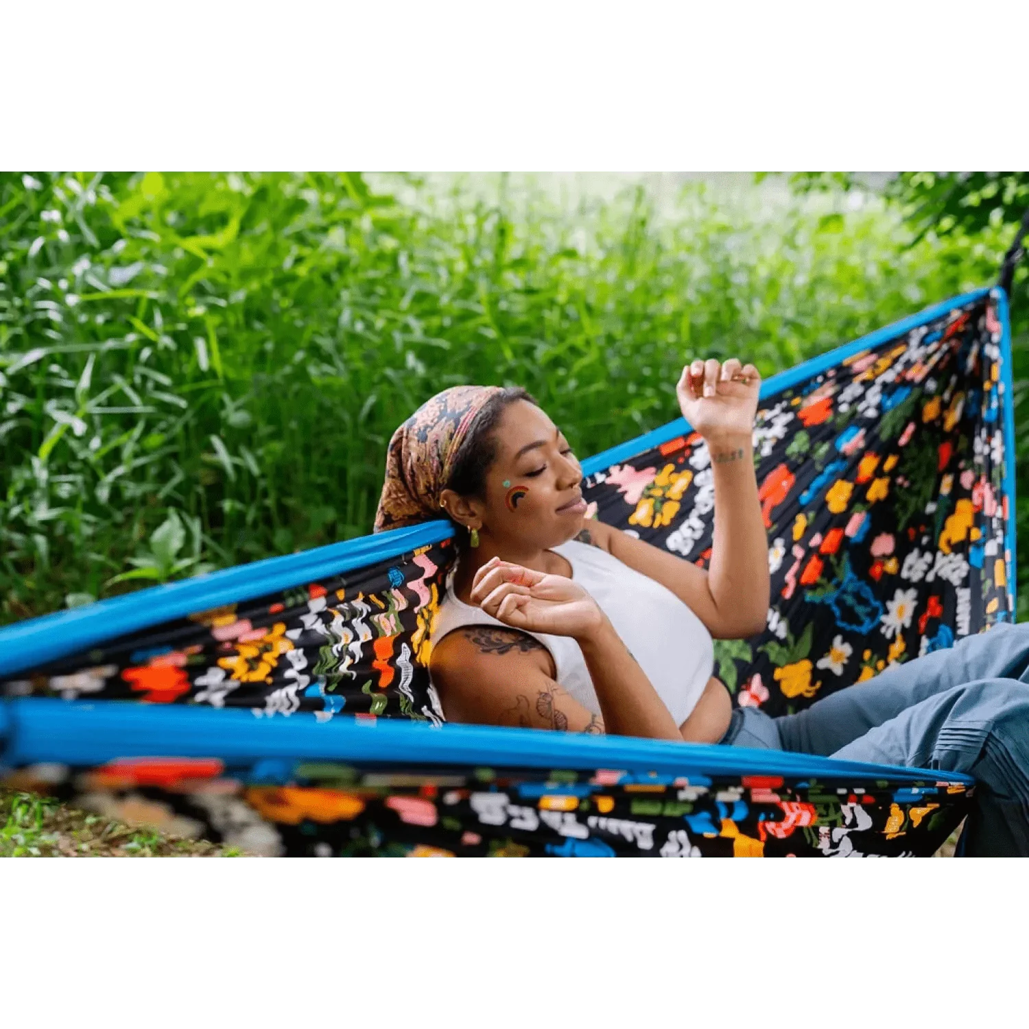 Eagles Nest Outfitters 12. HARDGOODS - CAMP|HIKE|TRAVEL - HAMMOCKS DoubleNest Printed Hammock - Giving Back ROOM TO GROW - BRAVE TRAILS | TEAL