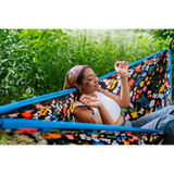 Eagles Nest Outfitters HARDGOODS - CAMP|HIKE|TRAVEL - HAMMOCKS DoubleNest Printed Hammock - Giving Back ROOM TO GROW - BRAVE TRAILS | TEAL