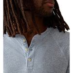 Faherty 01. MENS APPAREL - MENS LS SHIRTS - MENS LS CASUAL Men's Cloud Cotton Long Sleeve Henley LIH LIGHT BLUE HEATHER