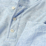 Faherty 01. MENS APPAREL - MENS LS SHIRTS - MENS LS CASUAL Men's Cloud Cotton Long Sleeve Henley LIH LIGHT BLUE HEATHER