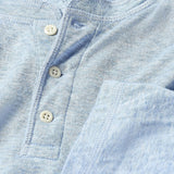 Faherty 01. MENS APPAREL - MENS LS SHIRTS - MENS LS CASUAL Men's Cloud Cotton Long Sleeve Henley LIH LIGHT BLUE HEATHER