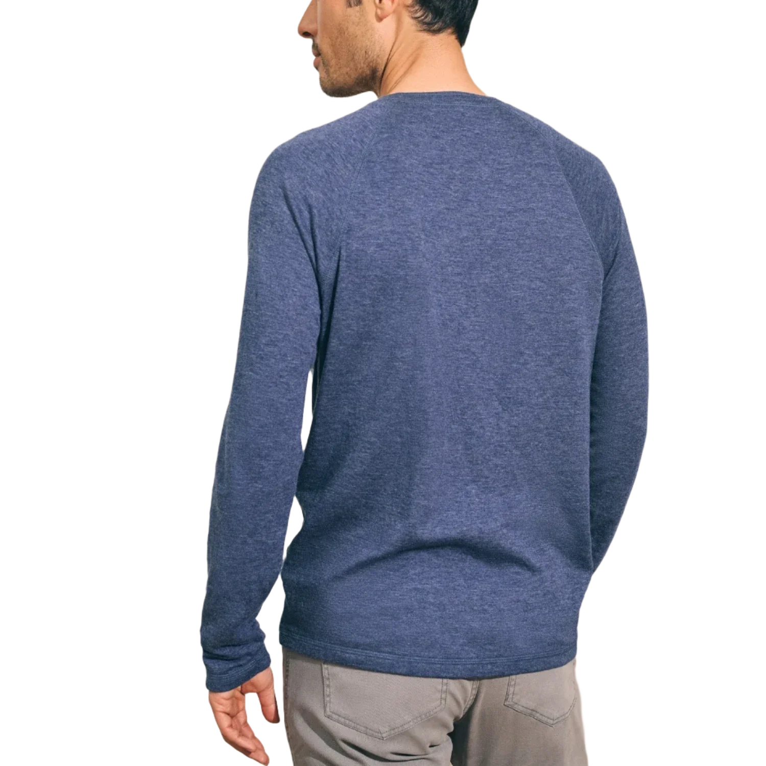 Faherty 01. MENS APPAREL - MENS LS SHIRTS - MENS LS CASUAL Men's Cloud Cotton Long Sleeve Henley NVH NAVY HEATHER