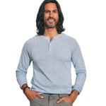 Faherty 01. MENS APPAREL - MENS LS SHIRTS - MENS LS CASUAL Men's Cloud Cotton Long Sleeve Henley LIH LIGHT BLUE HEATHER