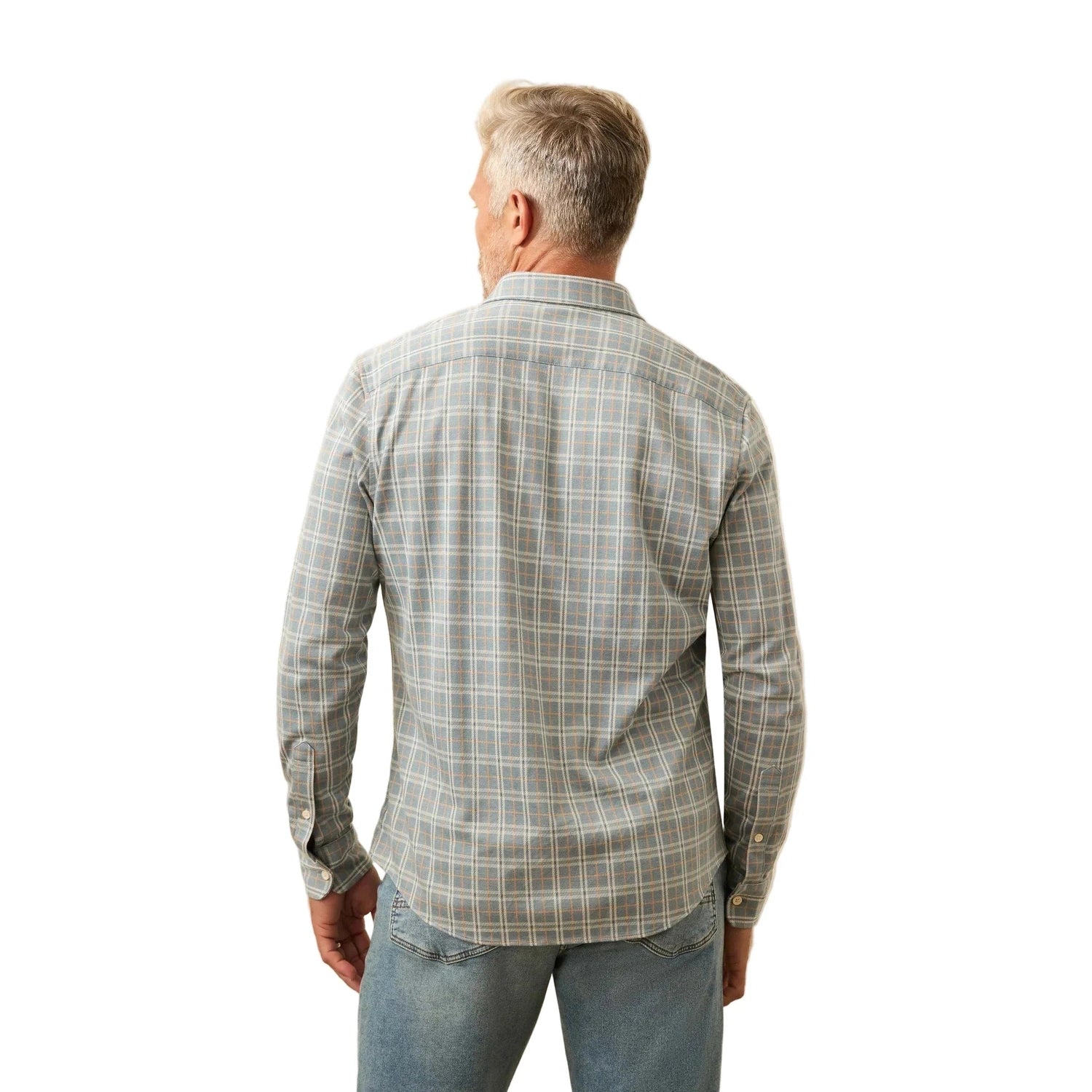 Faherty 01. MENS APPAREL - MENS LS SHIRTS - MENS LS BUTTON UP Men's Coastline Knit Shirt AML AUTUMN STORM PLAID