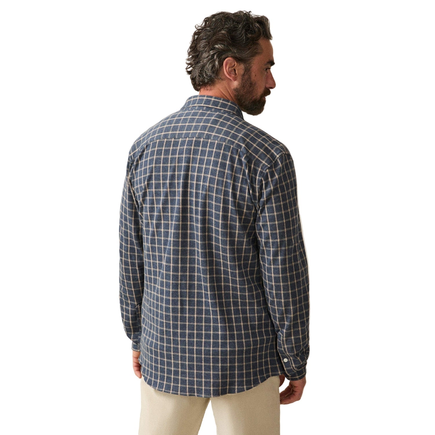 Faherty 01. MENS APPAREL - MENS LS SHIRTS - MENS LS BUTTON UP Men's Coastline Knit Shirt CYT CLAY TWILIGHT PLAID