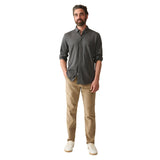 Faherty 01. MENS APPAREL - MENS LS SHIRTS - MENS LS BUTTON UP Men's Coastline Knit Shirt ROW CHARCOAL HEATHER TWILL