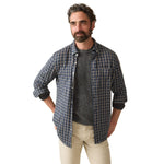 Faherty 01. MENS APPAREL - MENS LS SHIRTS - MENS LS BUTTON UP Men's Coastline Knit Shirt CYT CLAY TWILIGHT PLAID