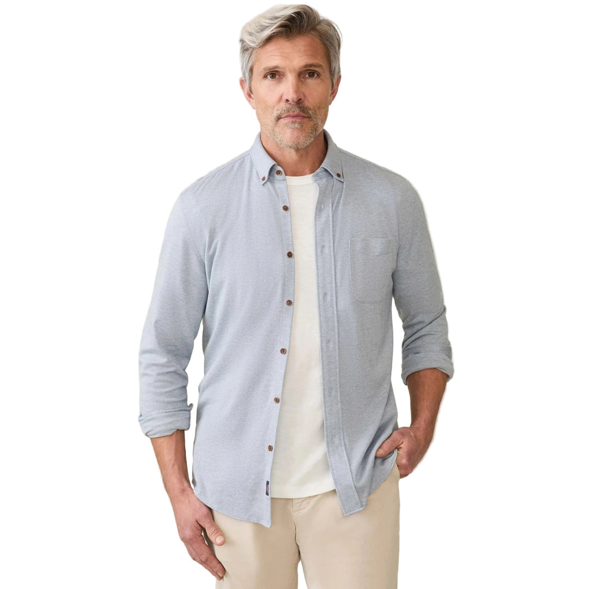 Men’s Coastline Knit Shirt Faherty - OBU OCEANSIDE BLUE / S