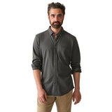 Faherty 01. MENS APPAREL - MENS LS SHIRTS - MENS LS BUTTON UP Men's Coastline Knit Shirt ROW CHARCOAL HEATHER TWILL