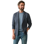 Faherty 01. MENS APPAREL - MENS JACKETS - MENS JACKETS CASUAL Men's Inlet Knit Blazer DNM DEEP NAVY MELANGE