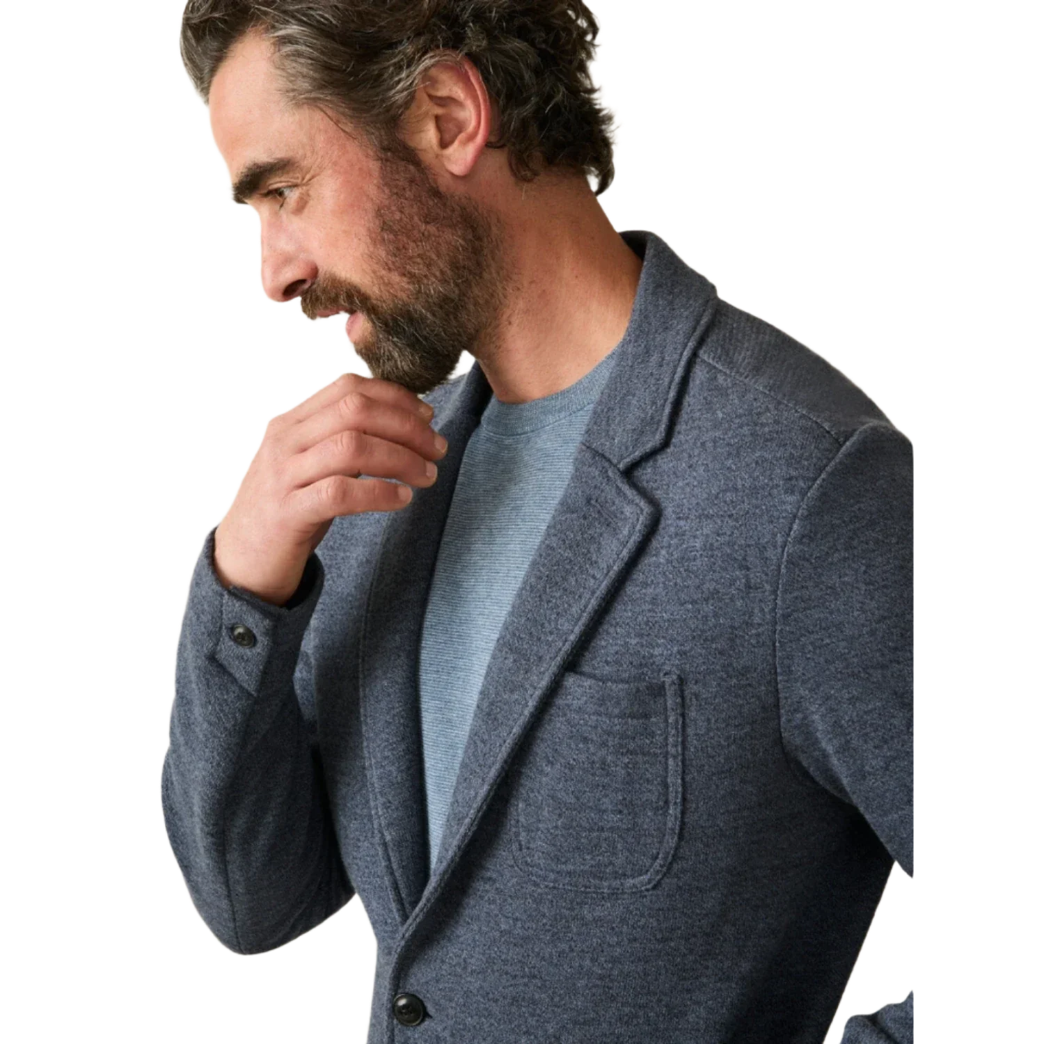 Faherty 01. MENS APPAREL - MENS JACKETS - MENS JACKETS CASUAL Men's Inlet Knit Blazer DNM DEEP NAVY MELANGE