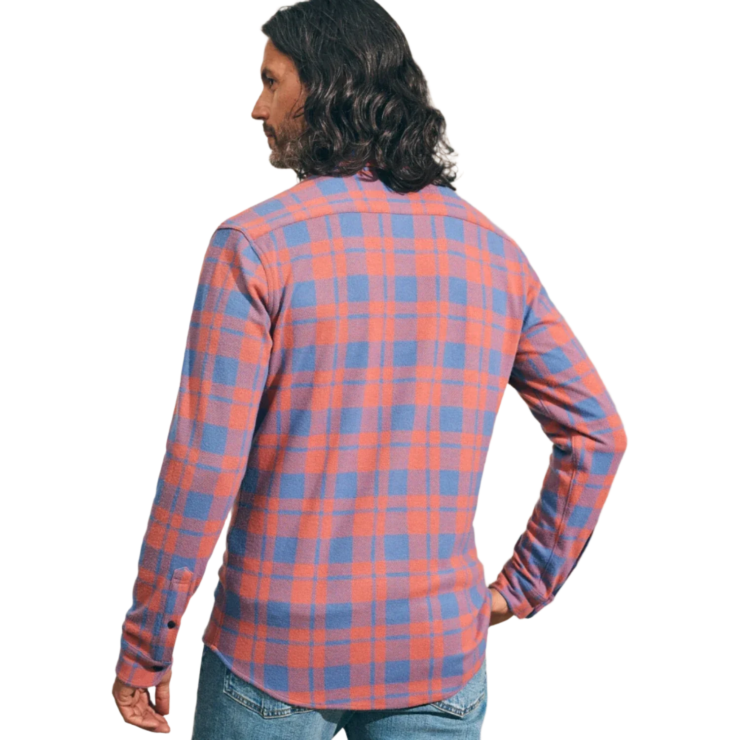 Faherty 01. MENS APPAREL - MENS LS SHIRTS - MENS LS BUTTON UP Men's Legend Sweater Shirt RBE ROSE BLUE CHECK